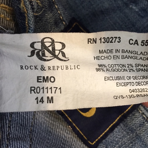 Rock & Republic Emo Skinny Jeans Sz 14 - Picture 13 of 13